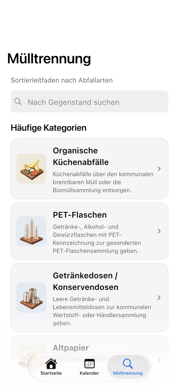 Mülltrennung — iPhone