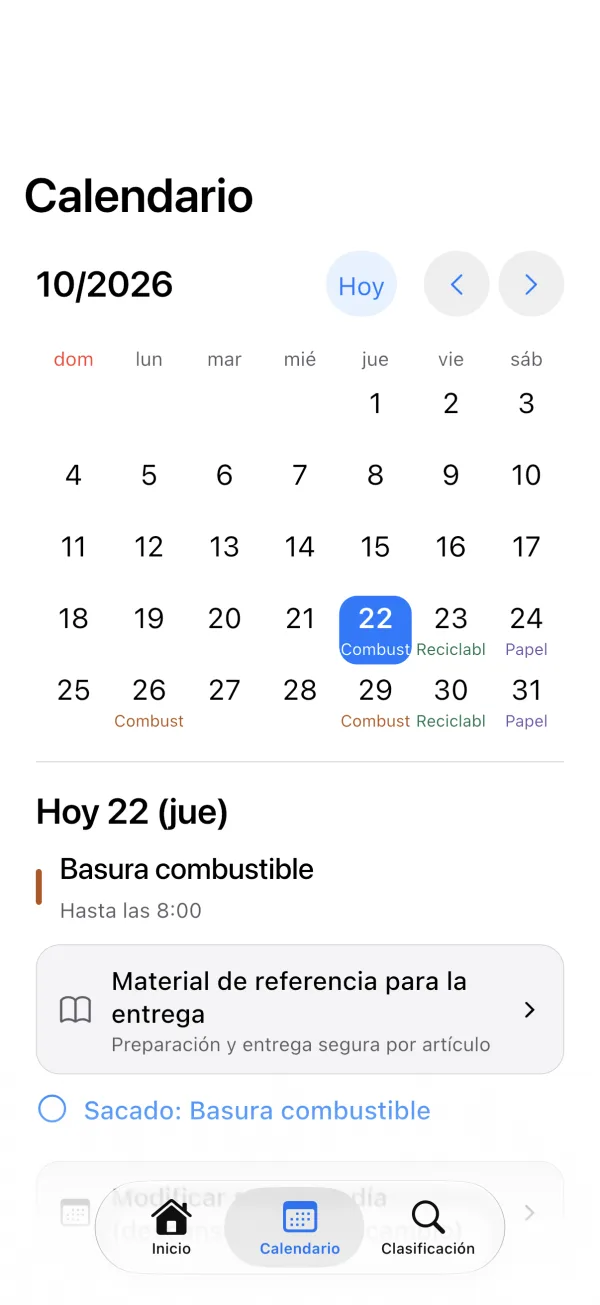 Calendario — iPhone