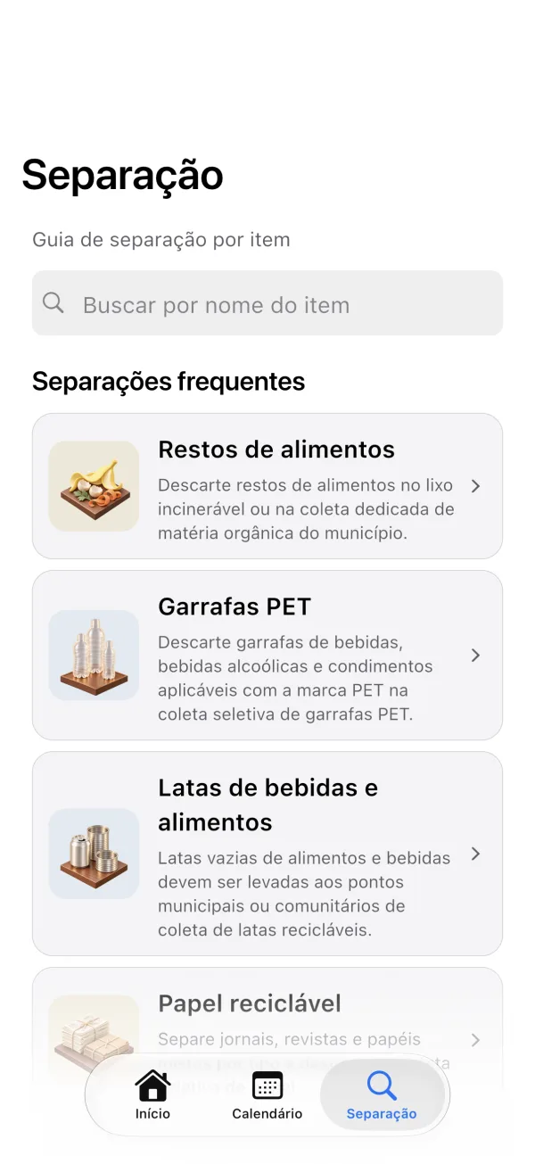 Guia de separação — iPhone